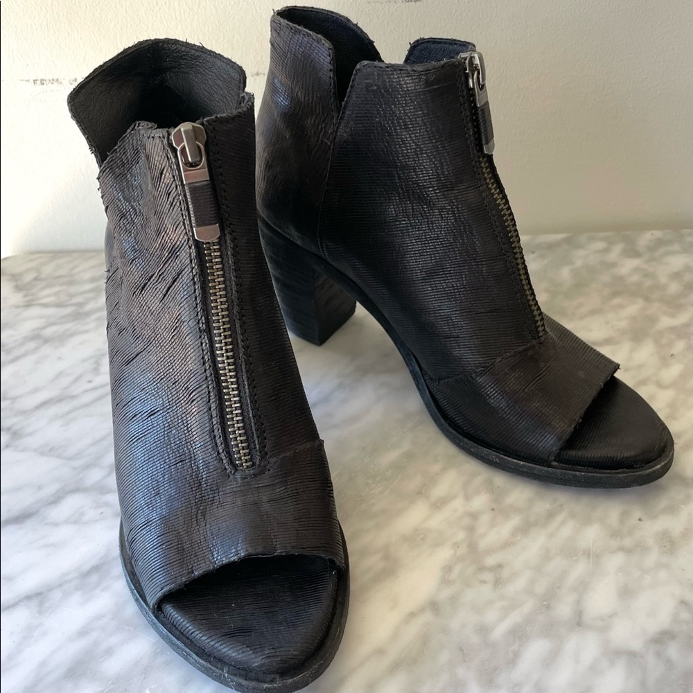 Eileen Fisher Open Toe Zip Booties